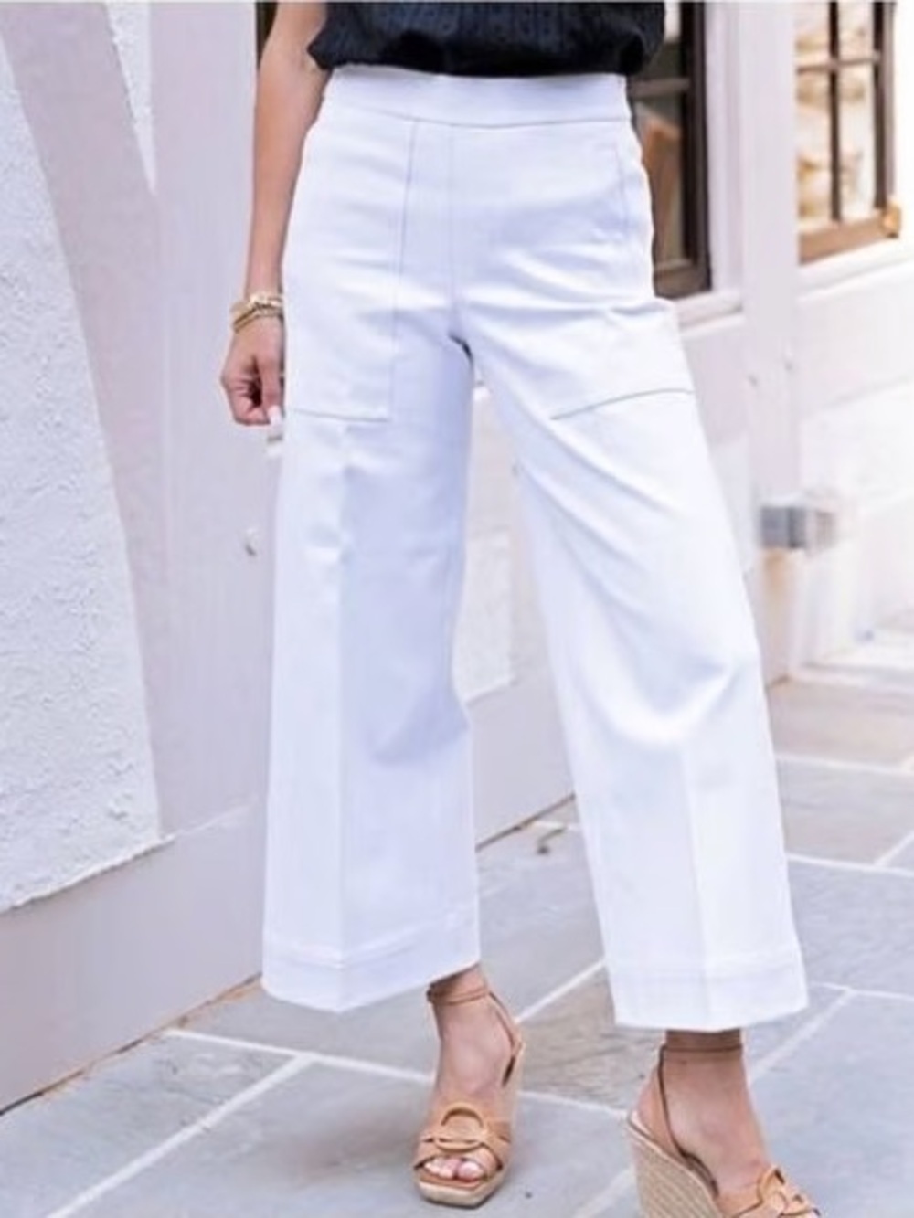 SPANX On The Go pants Wide Leg Classic Pull-on Shapewear jeans high rise ankle